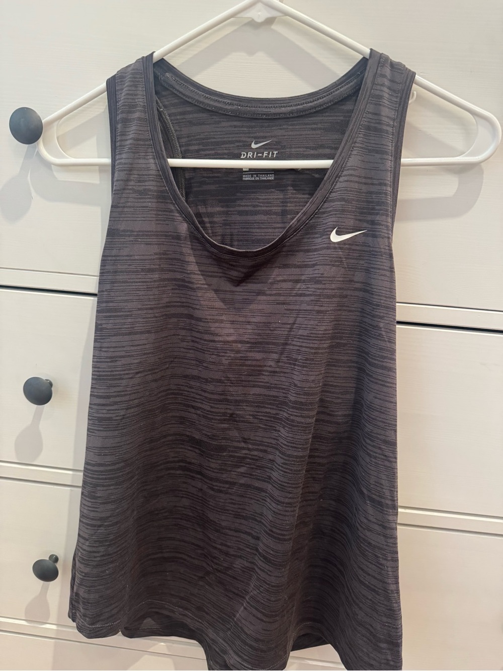 Nike Dri-FIT Charcoal/Black Striated Tank Top